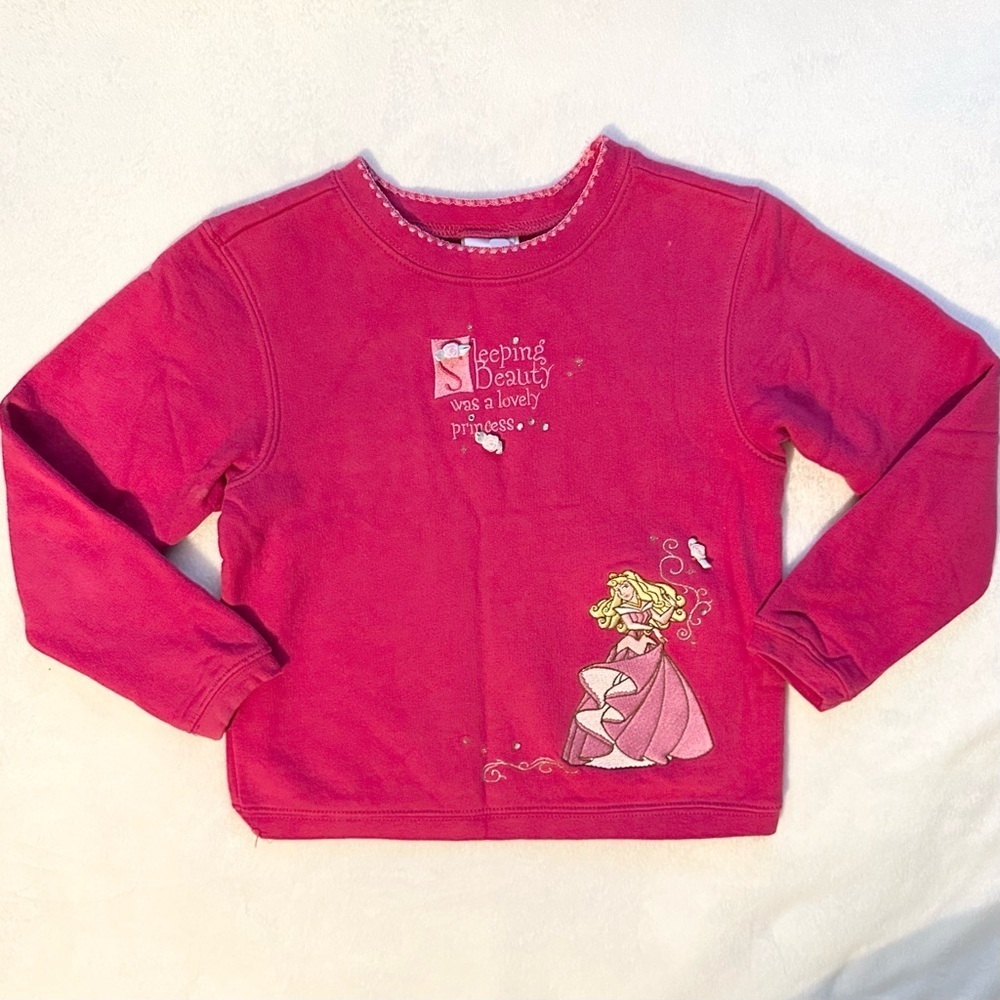 Vintage Sleeping Beauty 1990s Disney Store Sweatshirt Youth Girls S 6/6X Aurora